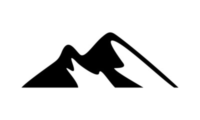 Wall Mural - black silhouette mountain vector