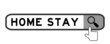© bankrx - Search banner in word home stay with hand over magnifier icon on white background