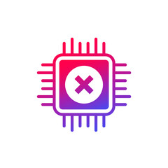 Poster - chip failure or microchip error icon