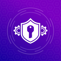 Canvas Print - Cybersecurity, access protection icon for web and apps