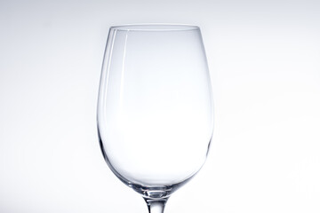 empty wine glass on white background