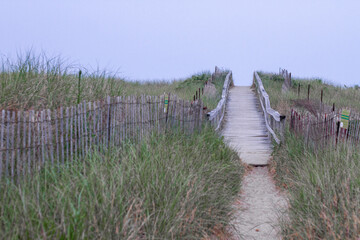 Wall Mural - Beautfiul bridge over bluff Ogunquit beach