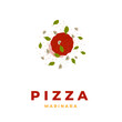 Pizza marinara topping pattern illustration vector logo
