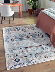 Modern interior living room area rug carpet design.