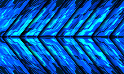 Abstract blue cyber arrow geometric technology futuristic pattern direction design modern creative background vector