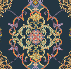 Sticker - Vector illustration art of carpet with ornaments