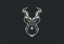 Vector Illustration Of A Deer Logo In Grey And White Colors