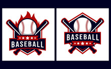 Baseball Logo Template With Emblem Style. Suitable For Sports Club Emblems, Competitions, Championships, Tournaments, T-shirt Designs Etc.