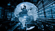 © InfiniteFlow - Futuristic global social media, people network and tacit digital data sharing . Concept of smart digital transformation and technology disruption that changes global trends in new information era .