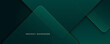 © MooJook - Dark green abstract background with gold lines and shadow. Geometric shape overlap layers. Transparent squares. Modern luxury rounded squares graphic pattern banner template design