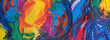 Leinwandbild Motiv Hand draw painting abstract art panorama background colors texture design illustration.