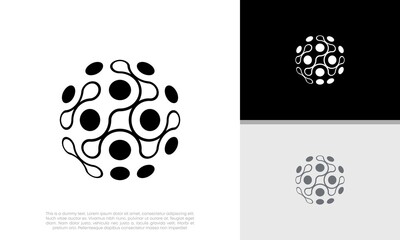 Abstract artificial intelligence logo. Innovative high tech logo template. Smart computer. machine learning. Cognitive logo. Technology Logo.
