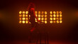© stockbusters - Girl dancer walking sexually near chair nightclub. Woman performing sexy dance.