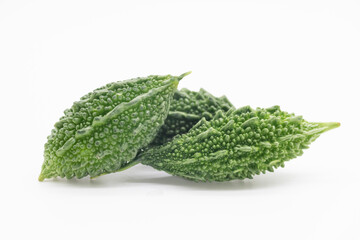 Bitter melon or Bitter gourd isolated on white background