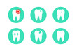 Set with tooth icon collection. Vector illustration icons. Dentist concept.