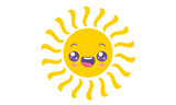 Fototapeta Pokój dzieciecy - Vector icon of sun in kawaii style