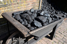 Old-fashioned, Non-environmental Heating Fuel, Black Rock Coal For Use In Stoking Area, Air Pollution