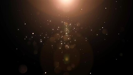 Wall Mural - golden particles falling down bokeh abstract background with shining gold dust particles flare star 