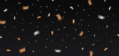 Wall Mural - confetti isolated on dark background. poster or banner for website, decoration elements. congratulat