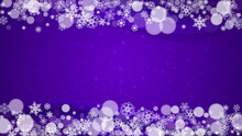Christmas And New Year Ultra Violet Snowflakes