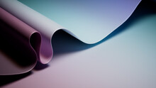 Modern 3D Abstract Background With Ripple Surface. Purple And Blue Wallpaper With Copy-Space.