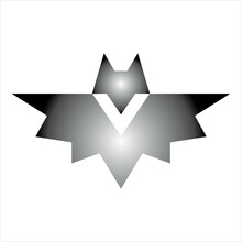 Bat Letter V Icon Logo Design Illustration