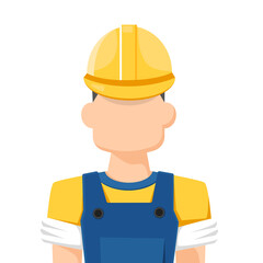 Wall Mural - Repair man in simple flat vector. personal profile icon or symbol. people concept vector illustration.