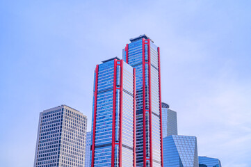 Wall Mural - Skyscrapers in Yeouido, the financial business district of Seoul, South Korea taken during the daytime