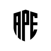 APE Letter Logo Design. APE Modern Letter Logo With Black Background. APE Creative  Letter Logo. Simple And Modern Letter Logo. Vector Logo Modern Alphabet Font Overlap Style. Initial Letters APE 
