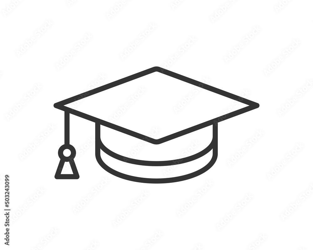 Education icon vector illustartion. College cap or graduate hat symbol ...