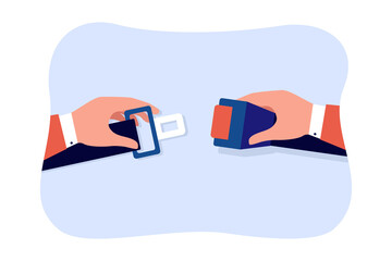 Wall Mural - hands fastening seat belt. hands of car or airplane passenger connecting parts of seatbelt flat vect