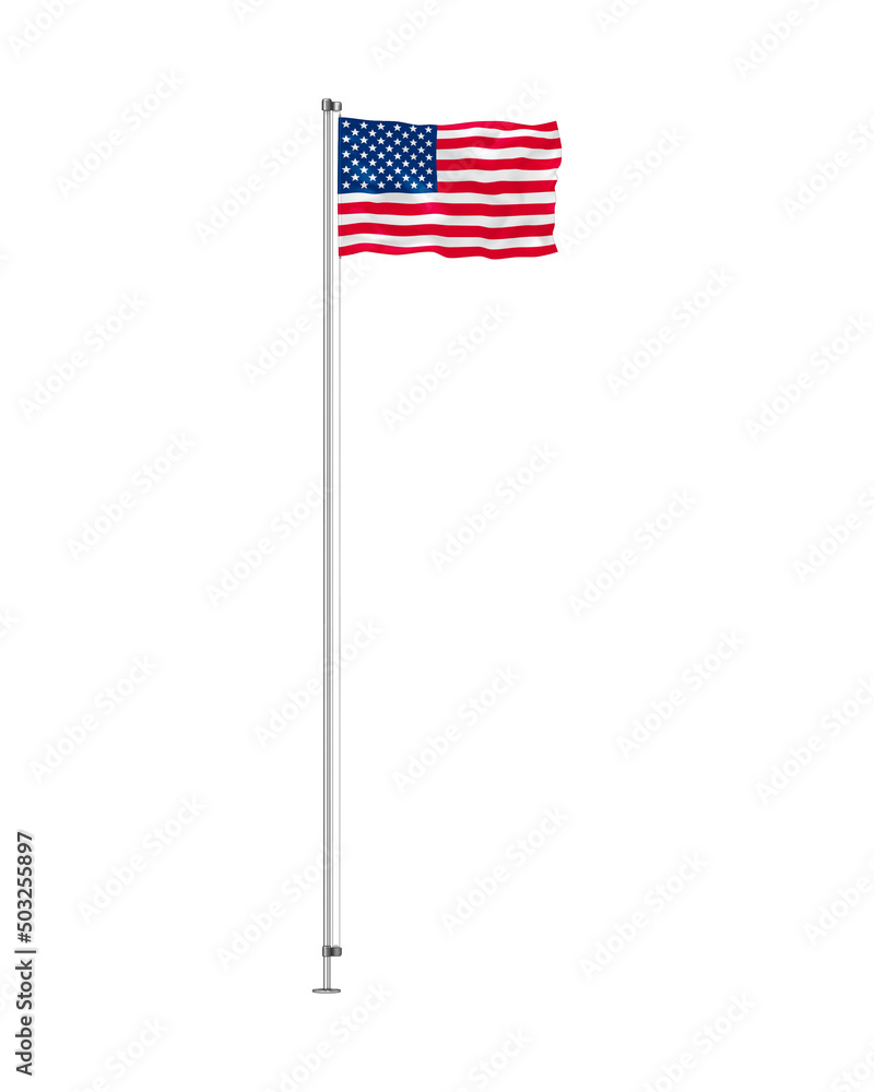 Flying flag of USA vector illustration. Waving US American flag on ...