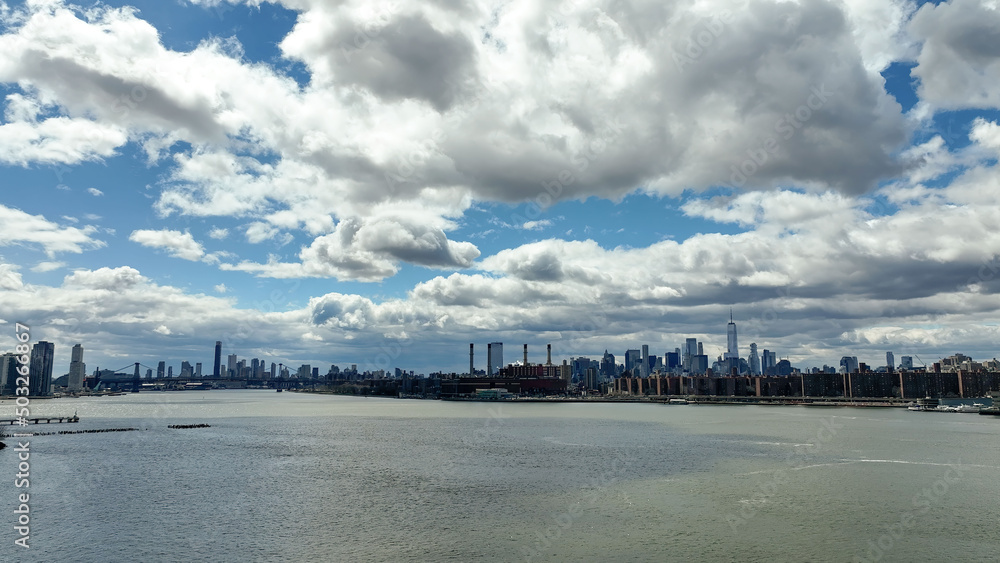 Manhattan skyline East River New York City NYC Stock Photo | Adobe Stock