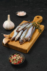 Wall Mural - Fresh raw frozen capelin