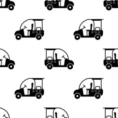 Wall Mural - Golf Cart Icon Seamless Pattern, Sport Cart, Golf Car Icon