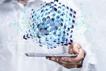 data cloud digital 3d computer