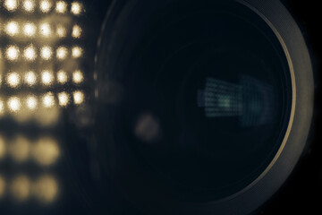 Poster - Beautiful abstract camera lens with  glass reflection.  Background pattern for design.