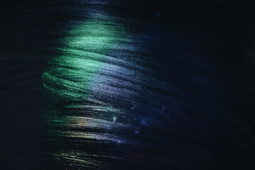 Aufkleber - Beautiful abstract surreal brush smear green light pastel dark magic. Background pattern for design. Macro photography view.