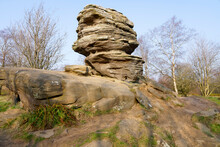 Heavily Eroded Gritsone Outcrop In North Yorkshire