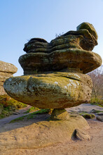 A Balancing Gritstone Rock Called The Idol In Yorkshire