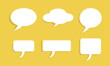 © PUJIANTO - 3d yellow speech bubble chat icon collection set poster and sticker concept Banner