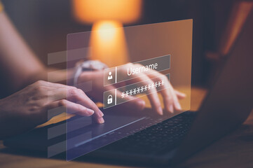 Leinwandbilder - Concept of cyber security, information security and encryption, secure access to user's personal information, secure Internet access, cybersecurity.