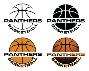 Wall Mural - panthers basketball team design is a sports team design which includes a basketball graphic and text