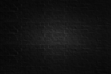 Wall Mural - Old black brick texture details background. House, shop, cafe and office design backdrop. Paint brickwork wall and copy space.