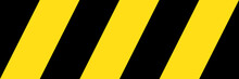 Yellow And Back Caution Tape Or Barricade Tape Seamless Striped Pattern Or Texture. Vector Illustration.
