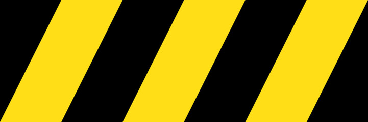 Yellow and Black Caution tape or Barricade tape seamless striped pattern or texture. Vector illustration.