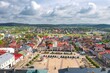 Aerial cityscape of Chęciny (Kielce, Poland) old town 
