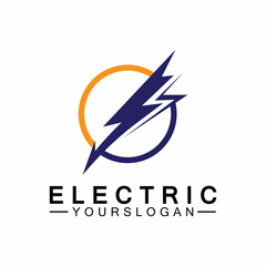 lightning thunder bolt electricity logo design template