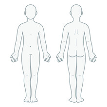 Unisex Body Chart Diagram Template Front And Back