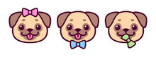 Cute Dog Gender Icon Set